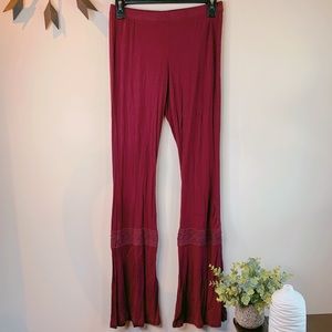[H.I.P] maroon flare pants